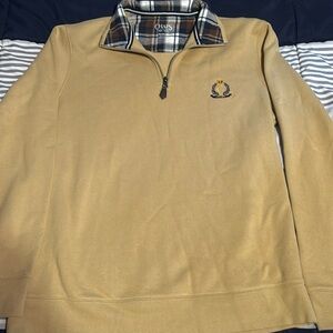 CHAPS TAN QUARTER ZIP WITH PLAD LINING